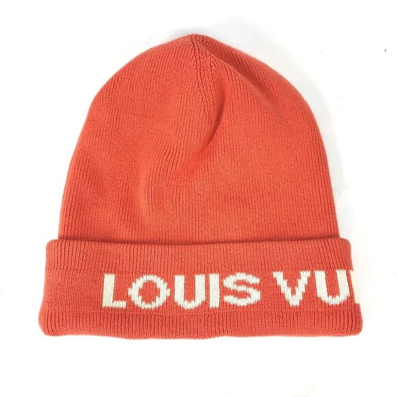 Auth LOUIS VUITTON LVCUP Louis Vuitton Cup beanie knit cap Knit hat Red/White - Picture 1 of 14